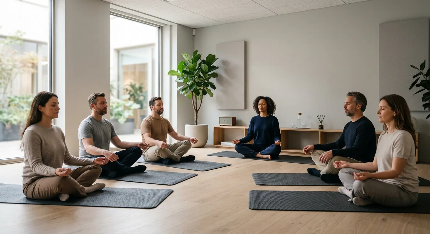 Atelier de relaxation dans les locaux d'une entreprise